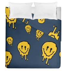 Aesthetic, Blue, Mr, Patterns, Yellow, Tumblr, Hello, Dark Duvet Cover Double Side (queen Size)