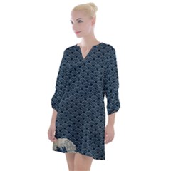 Kanagawa, Hokusai, Japanese Art, Open Neck Shift Dress