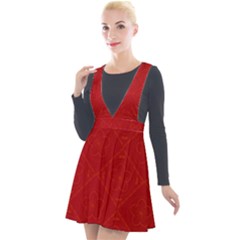 Red Chinese Background Chinese Patterns, Chinese Plunge Pinafore Velour Dress