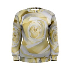 White Roses Flowers Plant Romance Blossom Bloom Nature Flora Petals Women s Sweatshirt by Proyonanggan