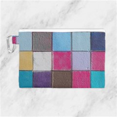 Tile, Colorful, Squares, Texture Canvas Cosmetic Bag (large)