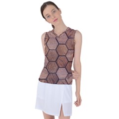 Wooden Triangles Texture, Wooden ,texture, Wooden Women s Sleeveless Sports Top