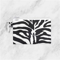 Zebra-black White Canvas Cosmetic Bag (small)