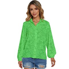 Green-2 Women s Long Sleeve Button Up Shirt