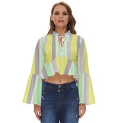 Stripes-2 Boho Long Bell Sleeve Top