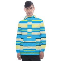 Stripes-3 Men s Front Pocket Pullover Windbreaker