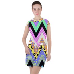 Zigzag-1 Drawstring Hooded Dress