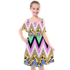 Zigzag-1 Kids  Cut Out Shoulders Chiffon Dress