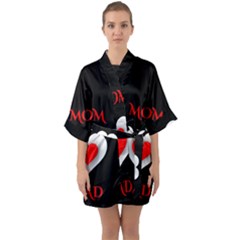Mom And Dad, Father, Feeling, I Love You, Love Half Sleeve Satin Kimono 