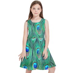 Feather, Bird, Pattern, Peacock, Texture Kids  Skater Dress