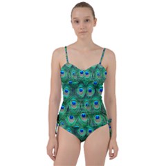 Peacock Feathers, Bonito, Bird, Blue, Colorful, Feathers Sweetheart Tankini Set by nateshop