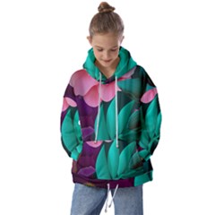 Flowers, Mate, Pink, Purple, Stock Wall Kids  Oversized Hoodie by nateshop