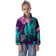 Flowers, Mate, Pink, Purple, Stock Wall Kids  Half Zip Hoodie