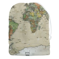 Vintage World Map Aesthetic Drawstring Pouch (3xl) by Cemarart