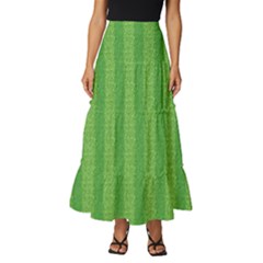 Punch Hole Tiered Ruffle Maxi Skirt