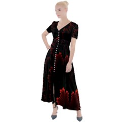 Amoled Red N Black Button Up Short Sleeve Maxi Dress