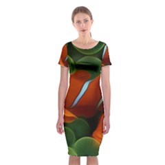 Fish Classic Short Sleeve Midi Dress