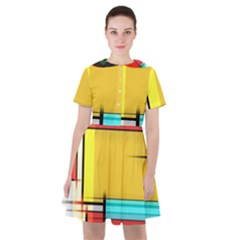 Multicolored Retro Abstraction%2 Sailor Dress