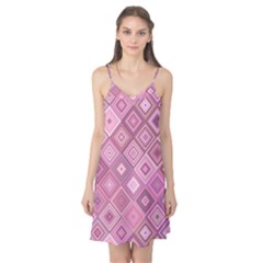 Pink Retro Texture With Rhombus, Retro Backgrounds Camis Nightgown 