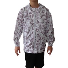 Retro Floral Texture, Beige Floral Retro Background, Vintage Texture Kids  Hooded Windbreaker