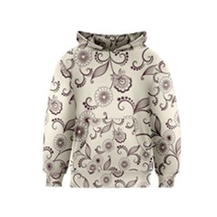 Retro Floral Texture, Light Brown Retro Background Kids  Pullover Hoodie
