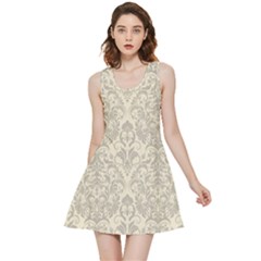 Retro Texture With Ornaments, Vintage Beige Background Inside Out Reversible Sleeveless Dress