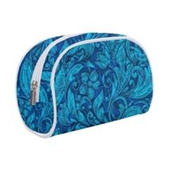 Blue Floral Pattern Texture, Floral Ornaments Texture Make Up Case (small)