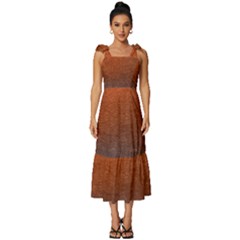 Orange To Blue, Abstract, Background, Blue, Orange, Tie-strap Tiered Midi Chiffon Dress