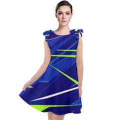 Abstract Lightings, Grunge Art, Geometric Backgrounds Tie Up Tunic Dress