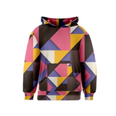 Retro Colorful Background, Geometric Abstraction Kids  Pullover Hoodie