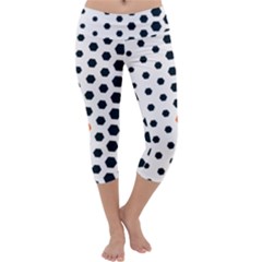 Honeycomb Hexagon Pattern Abstract Capri Yoga Leggings by Grandong