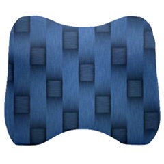 Blue Pattern Texture Velour Head Support Cushion