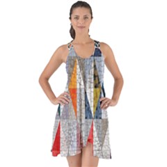 Mosaic, Colorful, Rhombuses, Pattern, Geometry Show Some Back Chiffon Dress