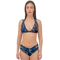 Authentic Aboriginal Art - Riverside Dreaming Double Strap Halter Bikini Set by hogartharts