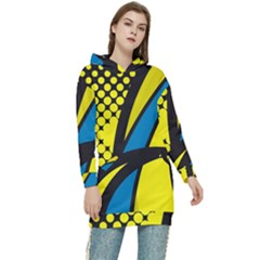 Colorful Abstract Background Art Women s Long Oversized Pullover Hoodie