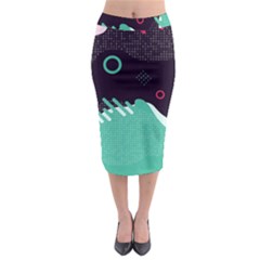 Colorful Background, Material Design, Geometric Shapes Midi Pencil Skirt