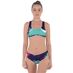 Colorful Background, Material Design, Geometric Shapes Criss Cross Bikini Set
