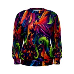 Colorful Floral Patterns, Abstract Floral Background Women s Sweatshirt