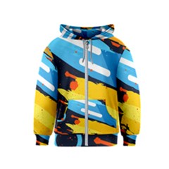 Colorful Paint Strokes Kids  Zipper Hoodie