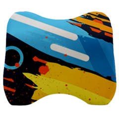 Colorful Paint Strokes Velour Head Support Cushion