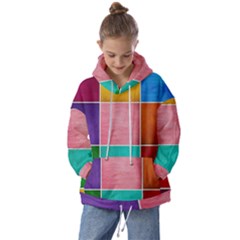 Colorful Squares, Abstract, Art, Background Kids  Oversized Hoodie
