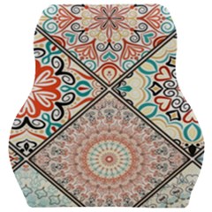 Flowers Pattern, Abstract, Art, Colorful Car Seat Velour Cushion 