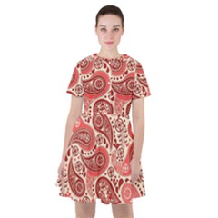 Paisley Red Ornament Texture Sailor Dress