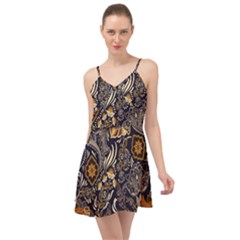 Paisley Texture, Floral Ornament Texture Summer Time Chiffon Dress