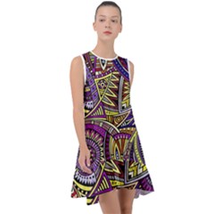 Violet Paisley Background, Paisley Patterns, Floral Patterns Frill Swing Dress