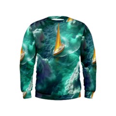 Dolphins Sea Ocean Water Kids  Sweatshirt