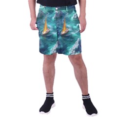 Silk Waves Abstract Men s Pocket Shorts