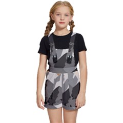 Mountain Wolf Tree Nature Moon Kids  Short Overalls by Cemarart
