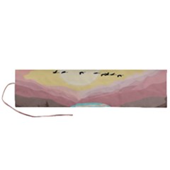 Mountain Birds River Sunset Nature Roll Up Canvas Pencil Holder (l)