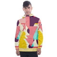 Bicycle, Geometric Figures, Art, Men s Front Pocket Pullover Windbreaker by nateshop